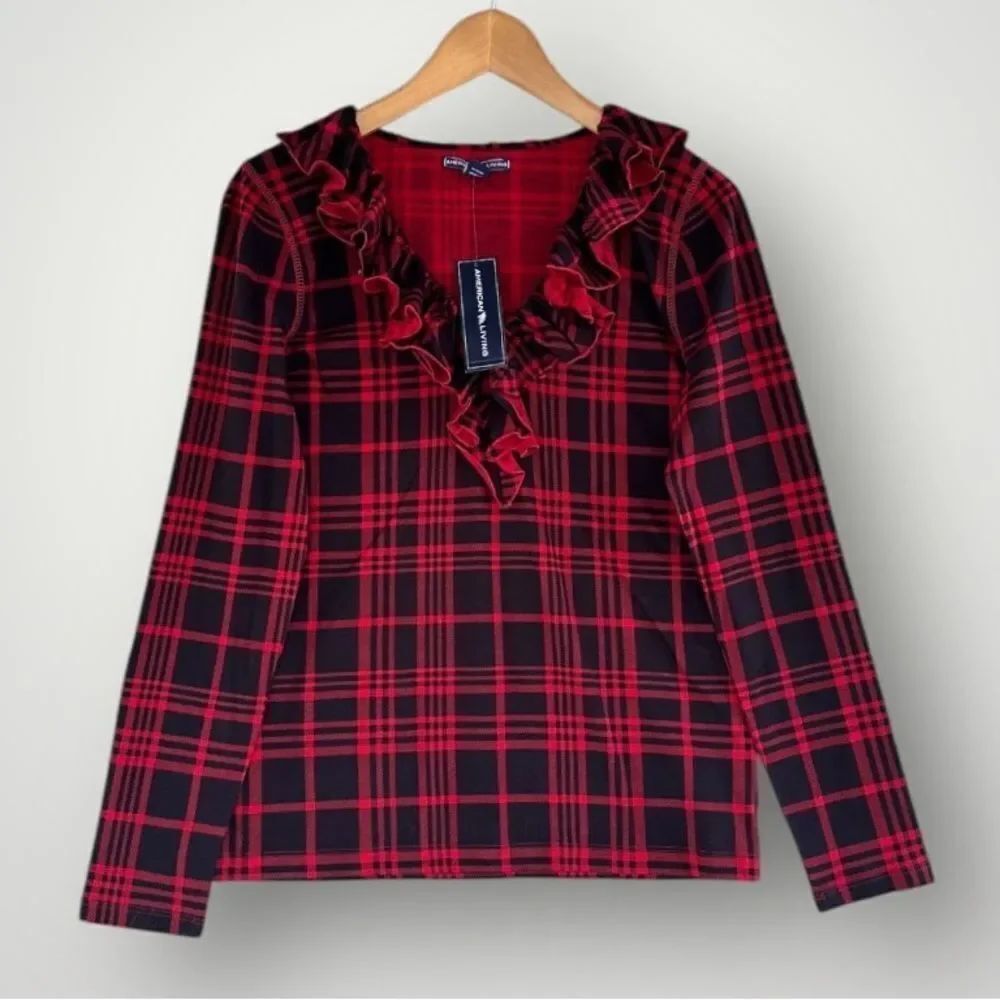 🎉5 for $45🎉NWT American Living Top Blouse Shirt Size M